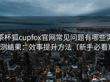 茶杯狐cupfox官网常见问题有哪些实测结果：效率提升方法（新手必看）