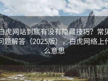 白虎网站到底有没有隐藏技巧？常见问题解答（2025版），白虎网络上什么意思