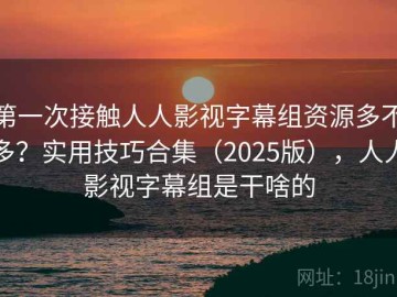 第一次接触人人影视字幕组资源多不多？实用技巧合集（2025版），人人影视字幕组是干啥的