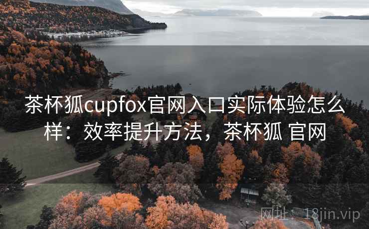 茶杯狐cupfox官网入口实际体验怎么样：效率提升方法，茶杯狐 官网