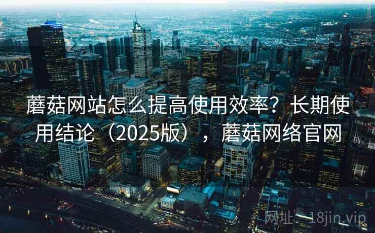 蘑菇网站怎么提高使用效率？长期使用结论（2025版），蘑菇网络官网