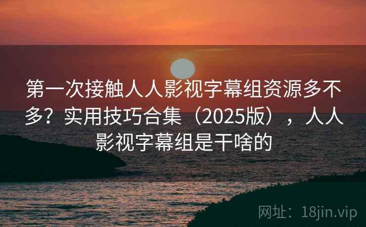 第一次接触人人影视字幕组资源多不多？实用技巧合集（2025版），人人影视字幕组是干啥的